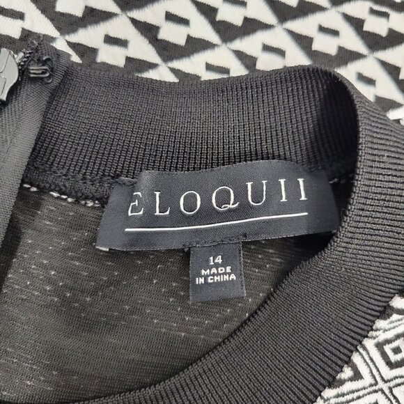 ELOQUII Women's Patterned Sweater/Quilted Stretchy Dress With Stripe Sides Sz 14 - Picture 11 of 13